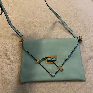 Baby Blue & Gold Purse